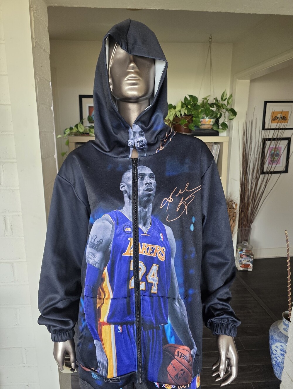 Kobe Bryant Lakers Graphic Zip Hoodie - Black / Purple / Gold